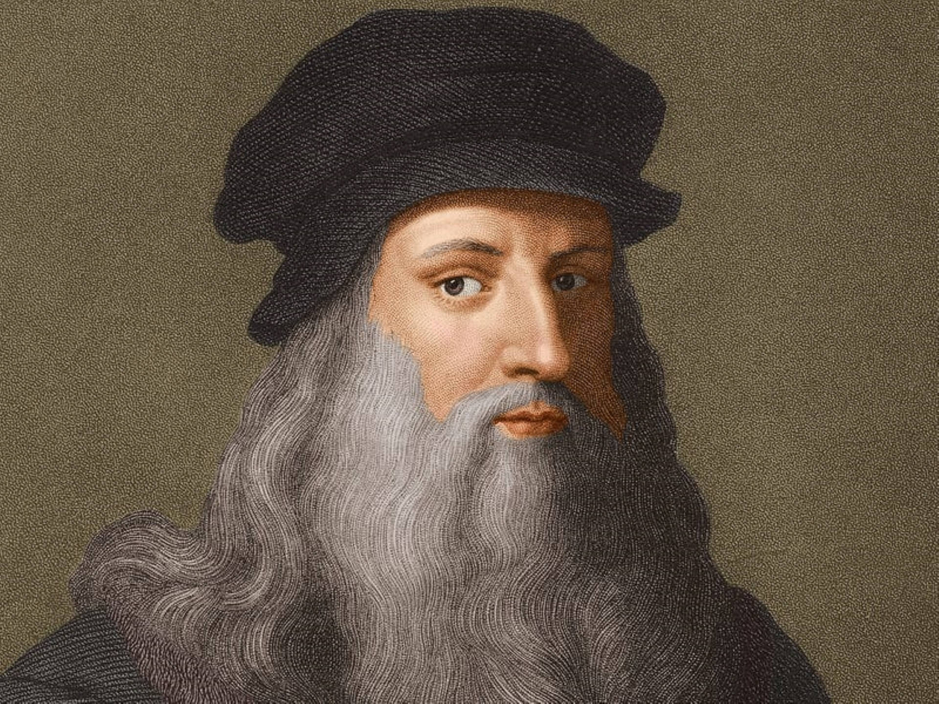Leonardo Da Vinci Textured Portrait Wallpaper