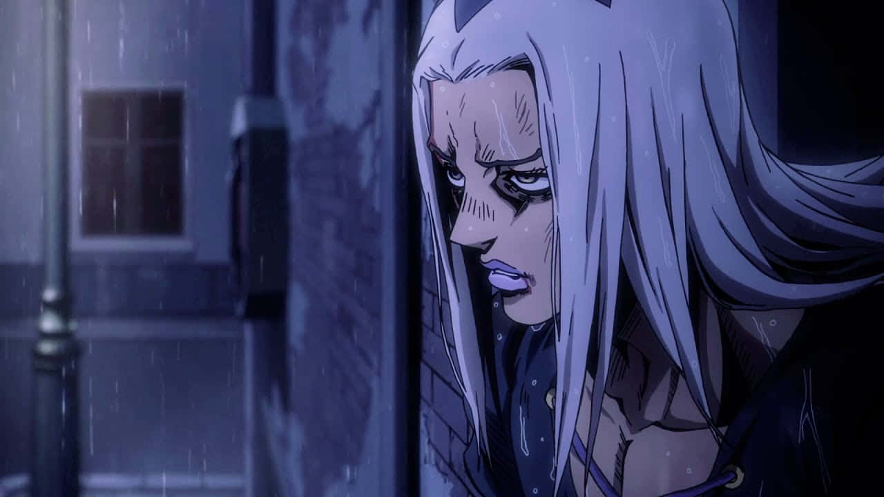 Leone Abbacchio striking a pose in an action-packed scene. Wallpaper