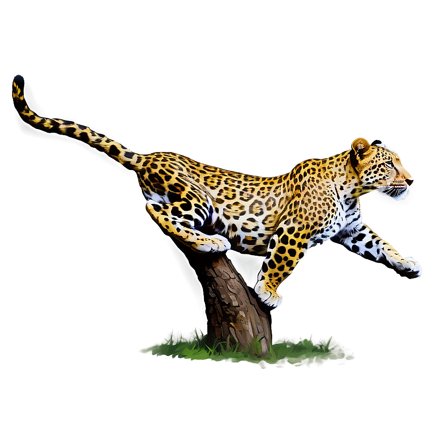 Leopard Climbing Tree Png Lsb64 PNG