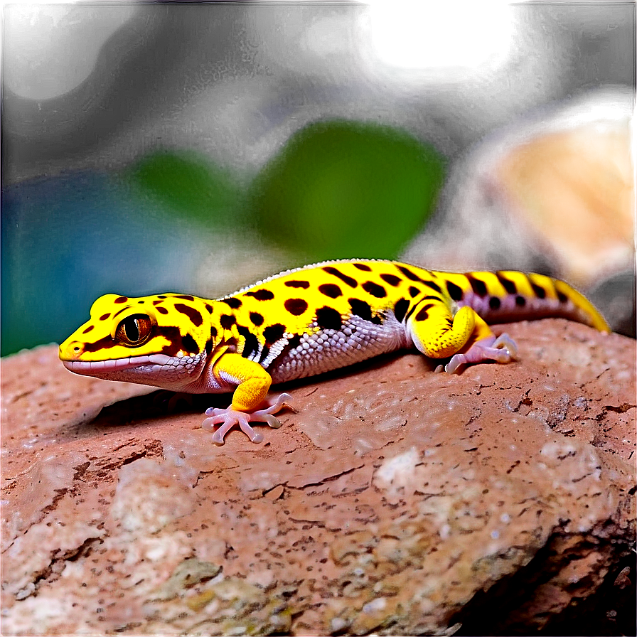 Leopard Gecko On Rock Png 06202024 PNG