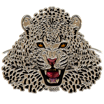 Leopard Head Jewelry Piece PNG