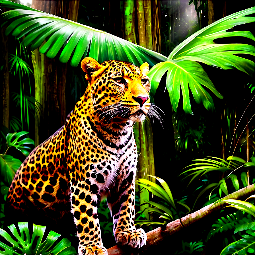 Leopard In Rainforest Png 56 PNG