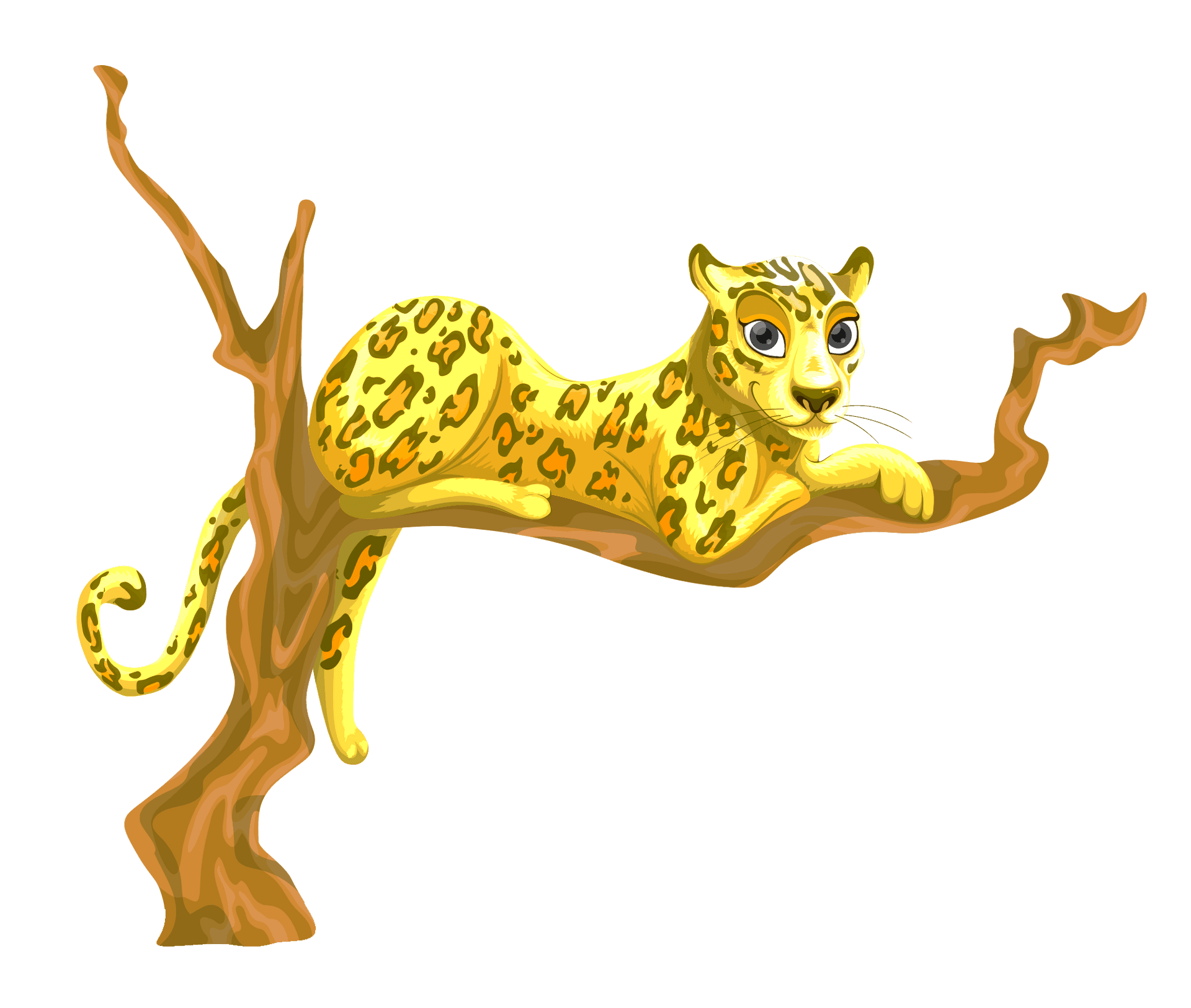 Leopard Loungingon Tree Branch PNG