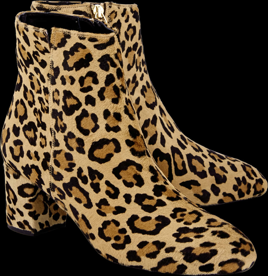 Leopard Print Ankle Boots PNG