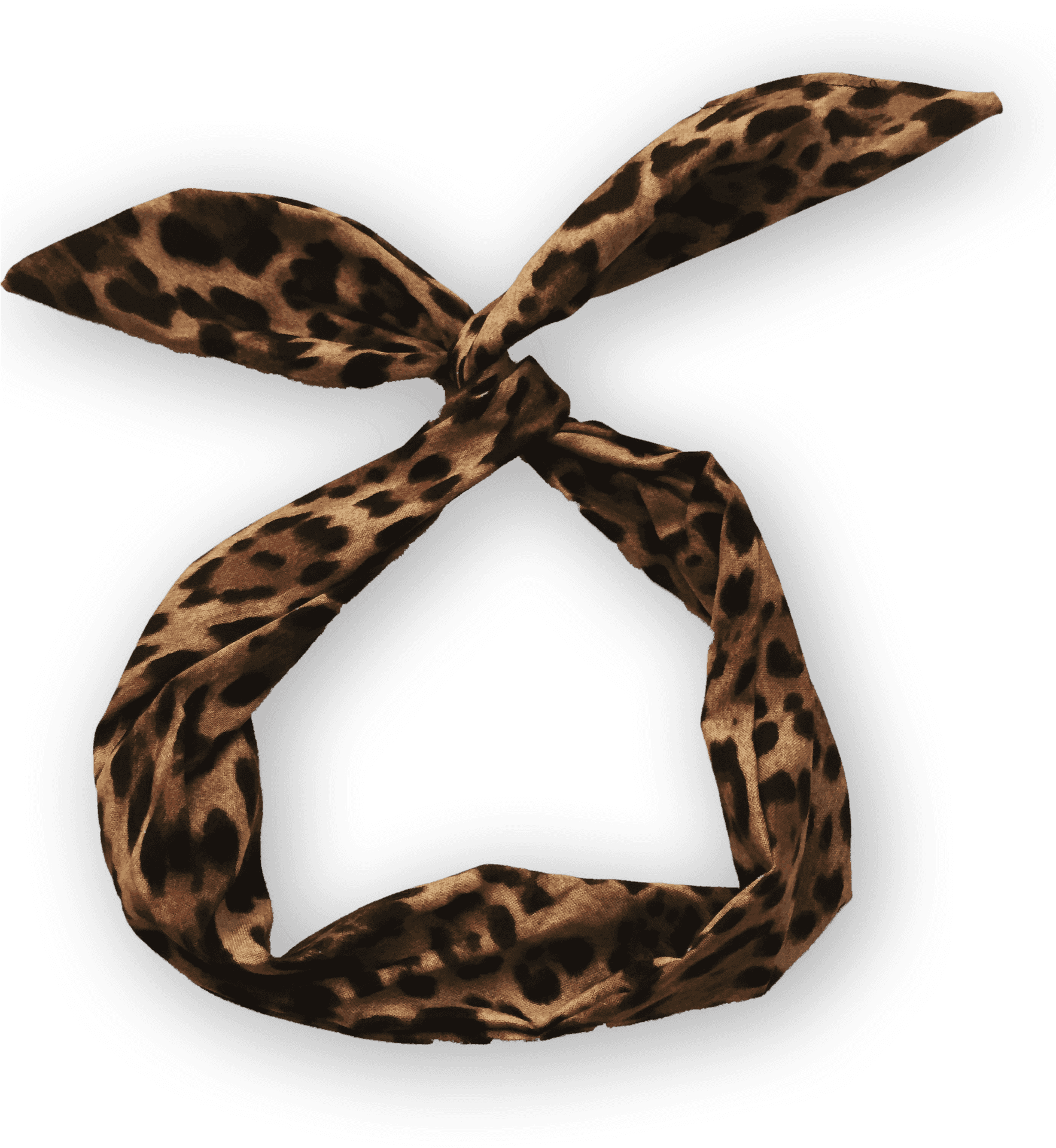 Leopard Print Head Bandana Knotted PNG