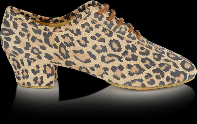 Leopard Print Lace Up Shoe PNG