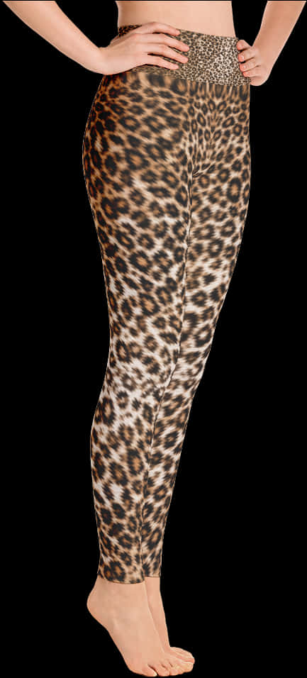 Leopard Print Leggings Fashion PNG
