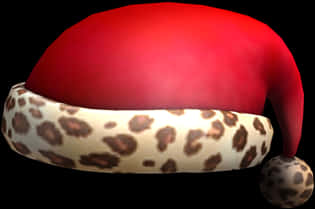 Leopard Print Santa Hat3 D Render PNG