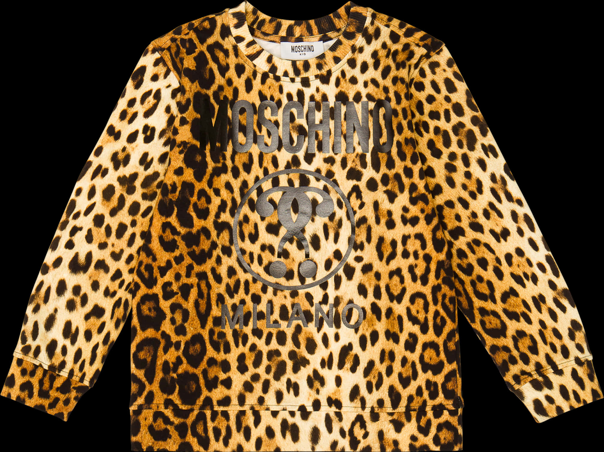 Leopard Print Sweaterwith Logo PNG