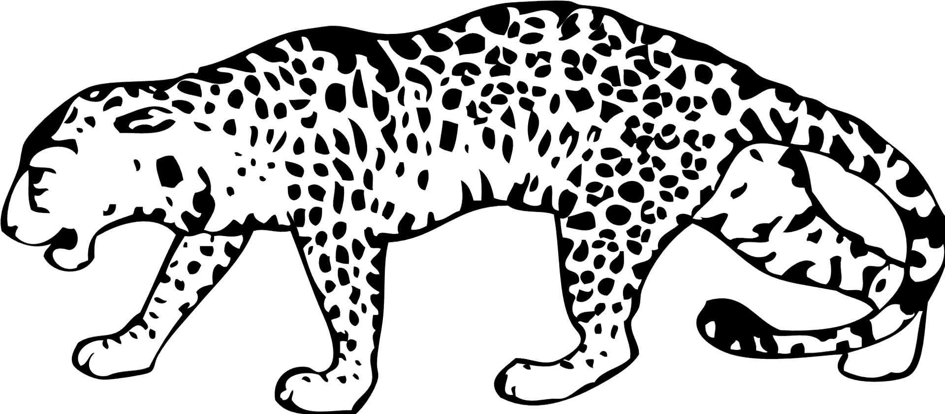 Leopard Silhouette Outline PNG