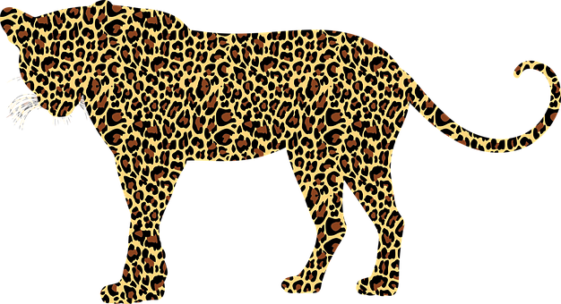 Leopard Silhouette Pattern PNG