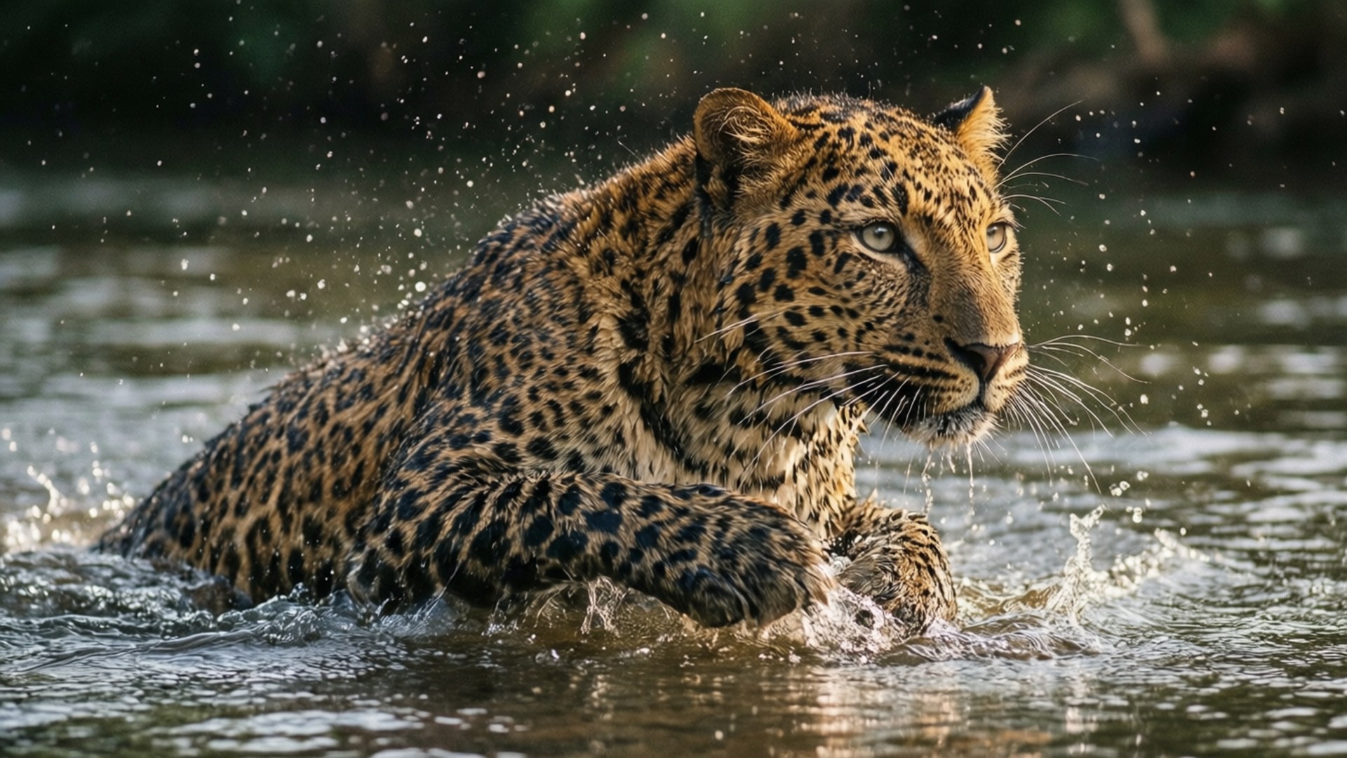 Leopard simmar Bakgrundsbilder