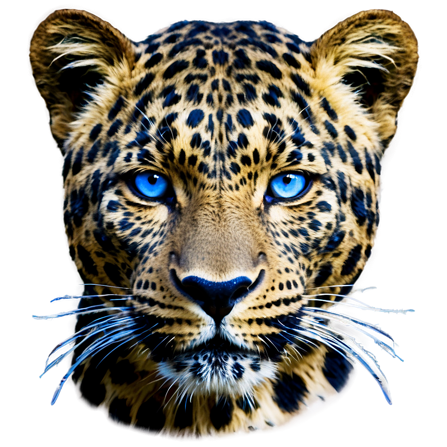 Leopard With Blue Eyes Png 06112024 PNG