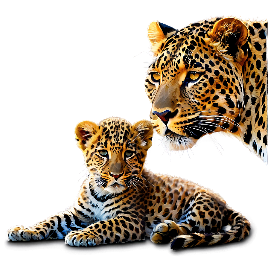 Leopard With Cub Png 77 PNG