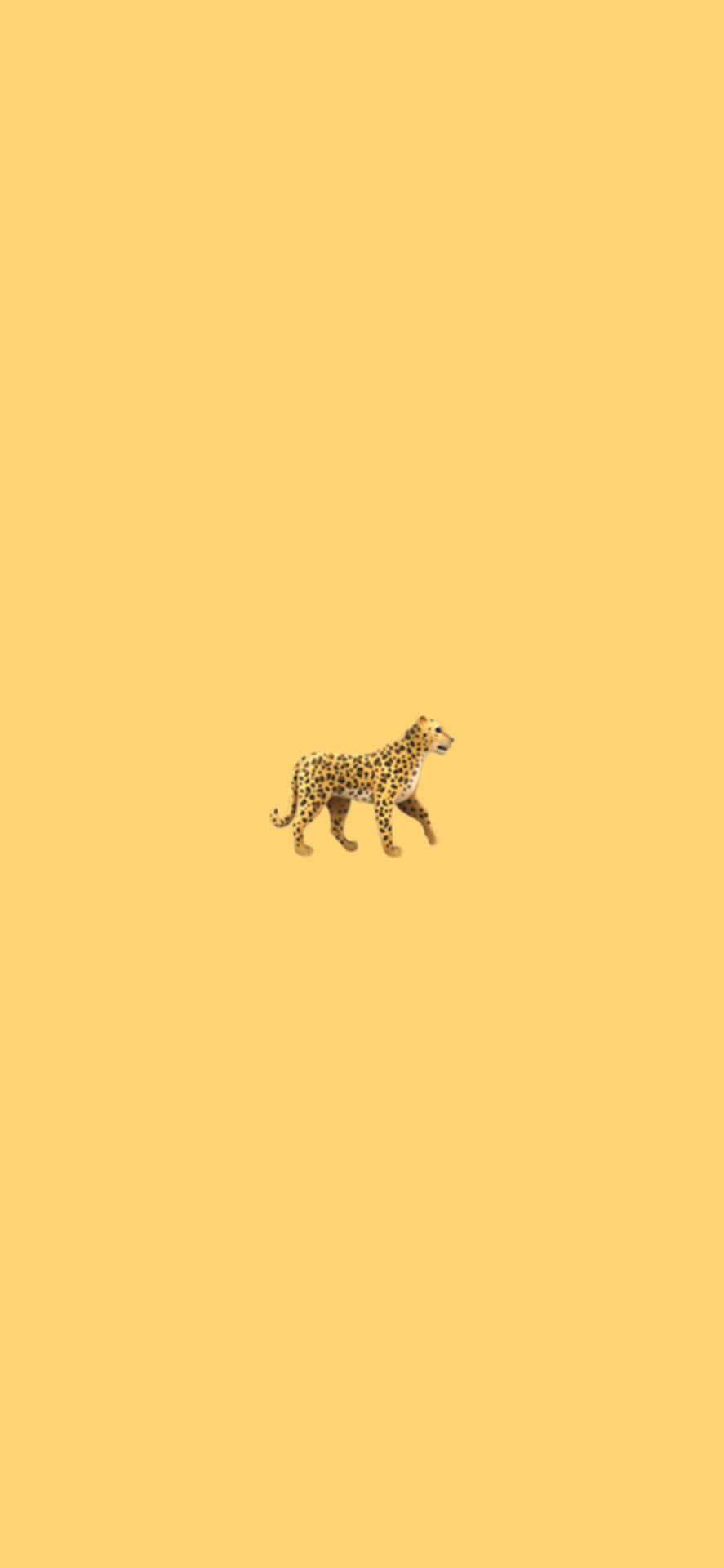 Leopardon Yellow Background Wallpaper