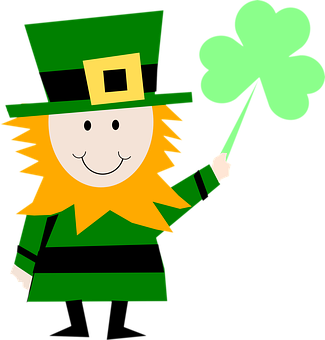 Leprechaun Cartoon Holding Clover PNG