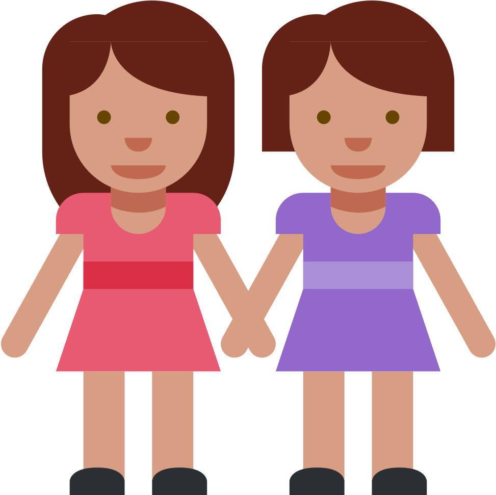 Download Lesbian Couple Cartoon Holding Hands 