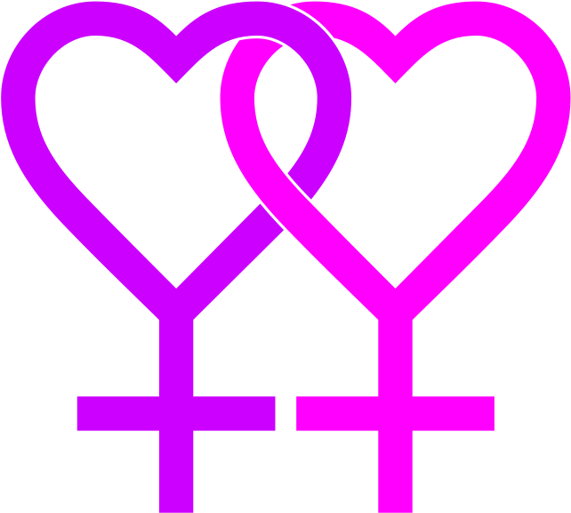 Lesbian Pride Heart Symbol PNG