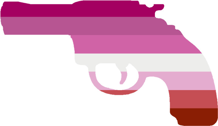 Lesbian Pride Pistol Emoji PNG