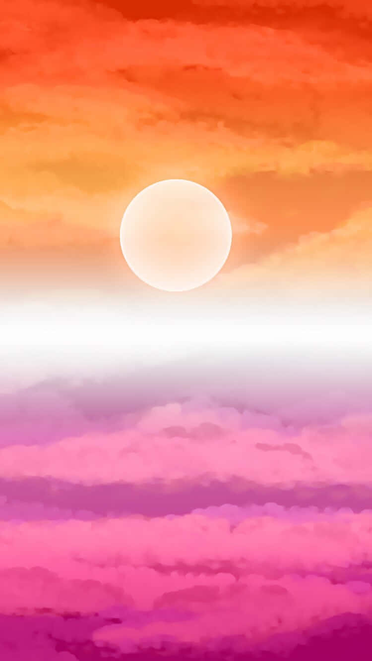 Lesbian_ Pride_ Sunset_ Background Wallpaper