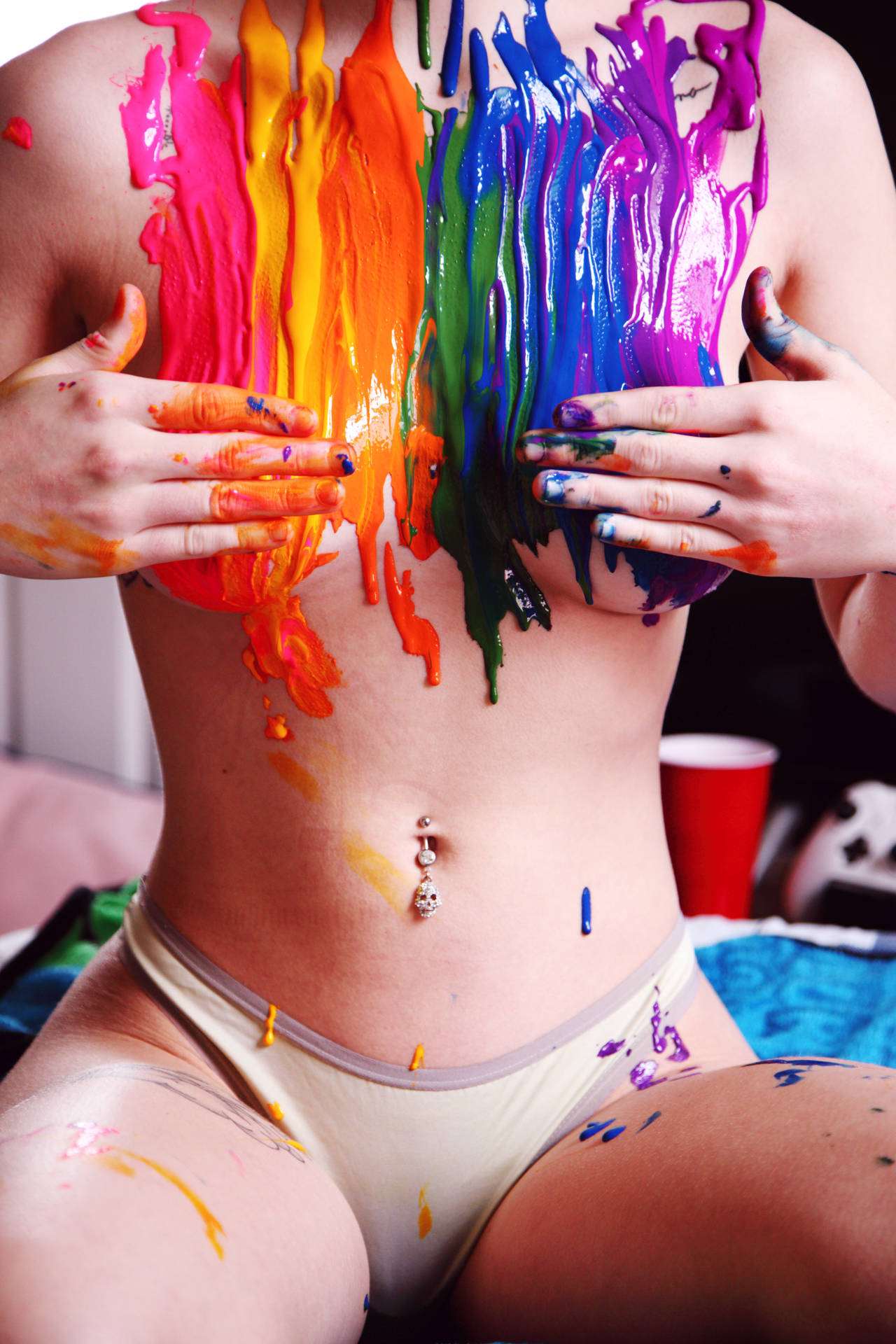 Lesbian Rainbow Color Paint