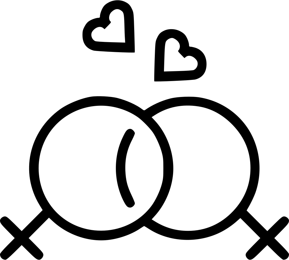 Lesbian Symbolwith Hearts PNG