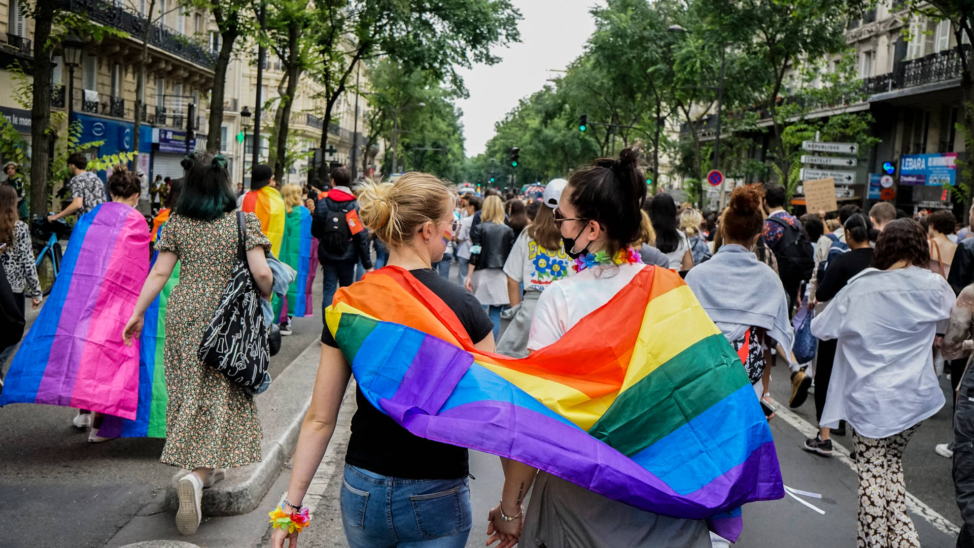 Lesbian With Rainbow Flag
