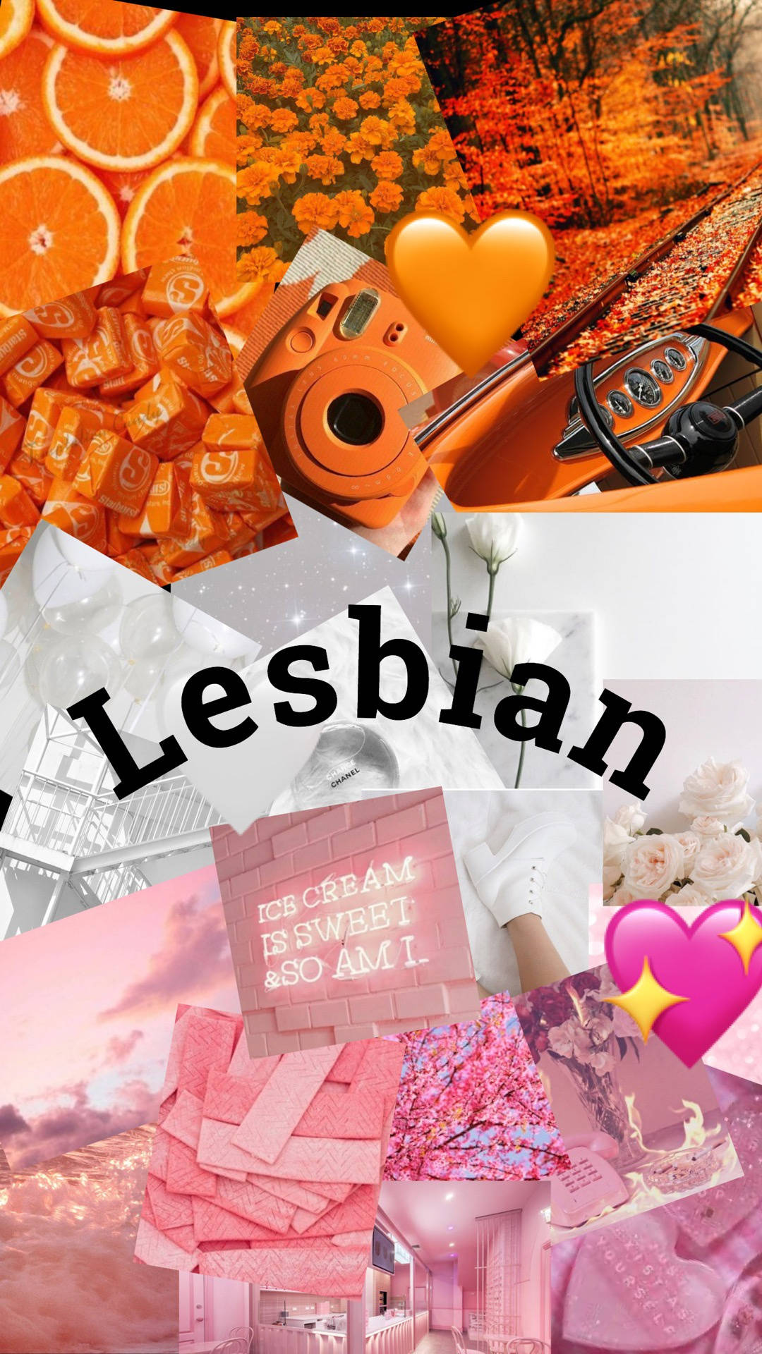 Lesbisk Æstetisk Collage Kunst Wallpaper