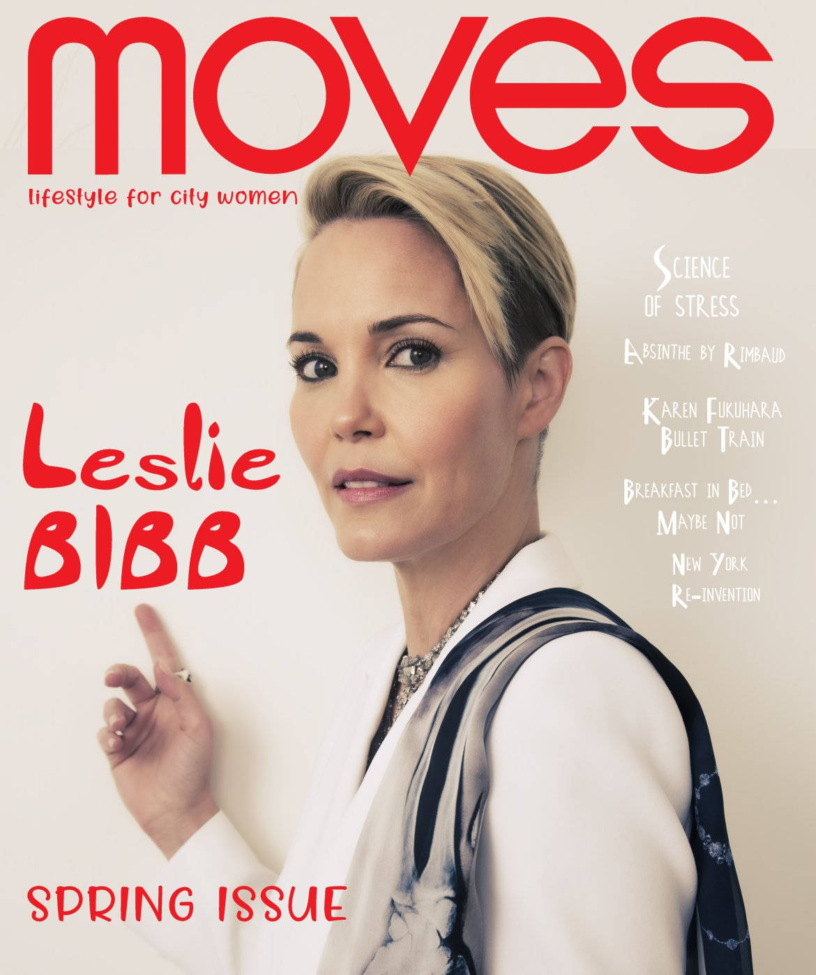 Leslie Bibb På Omslaget Av Moves Magazine Wallpaper