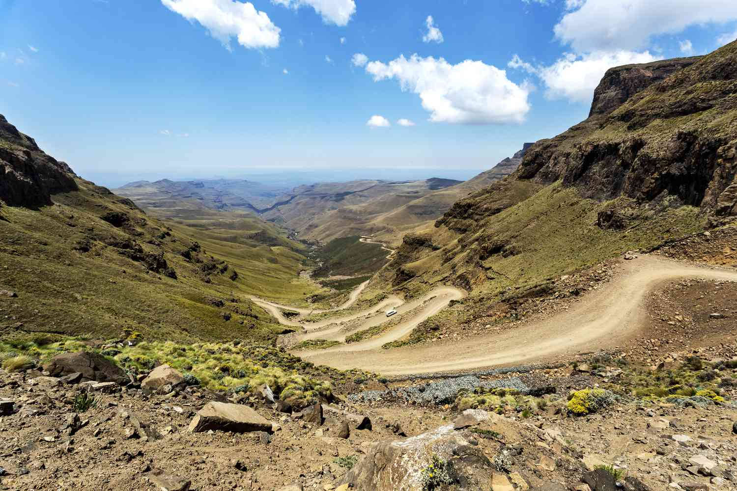 Stradasterrata Del Canyon Di Lesotho Sfondo