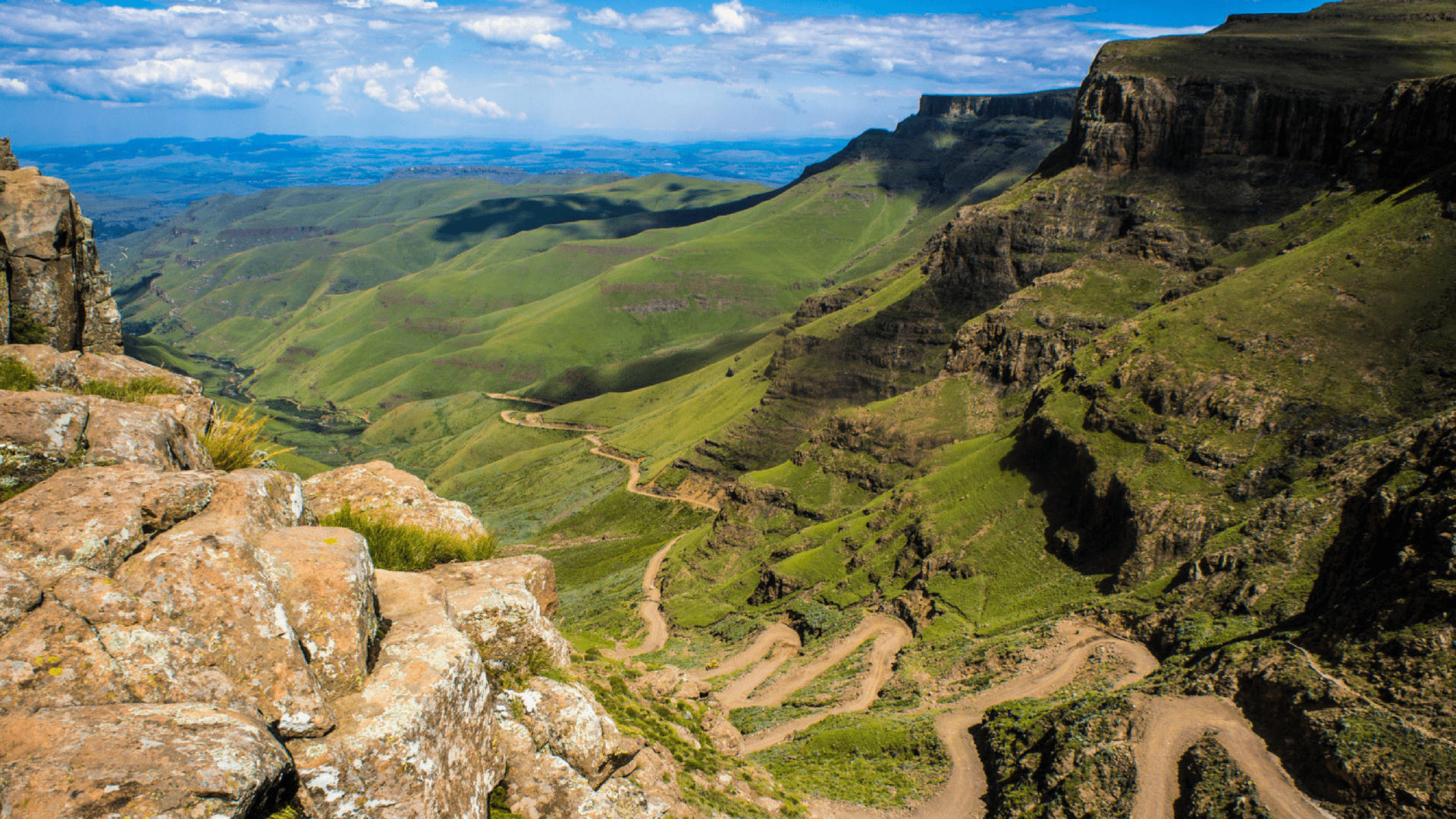 Montagnedel Canyon Del Lesotho Sfondo