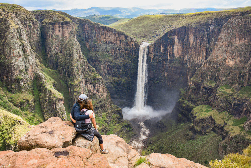 Lesotho Looking At Waterfalls Wallpaper
