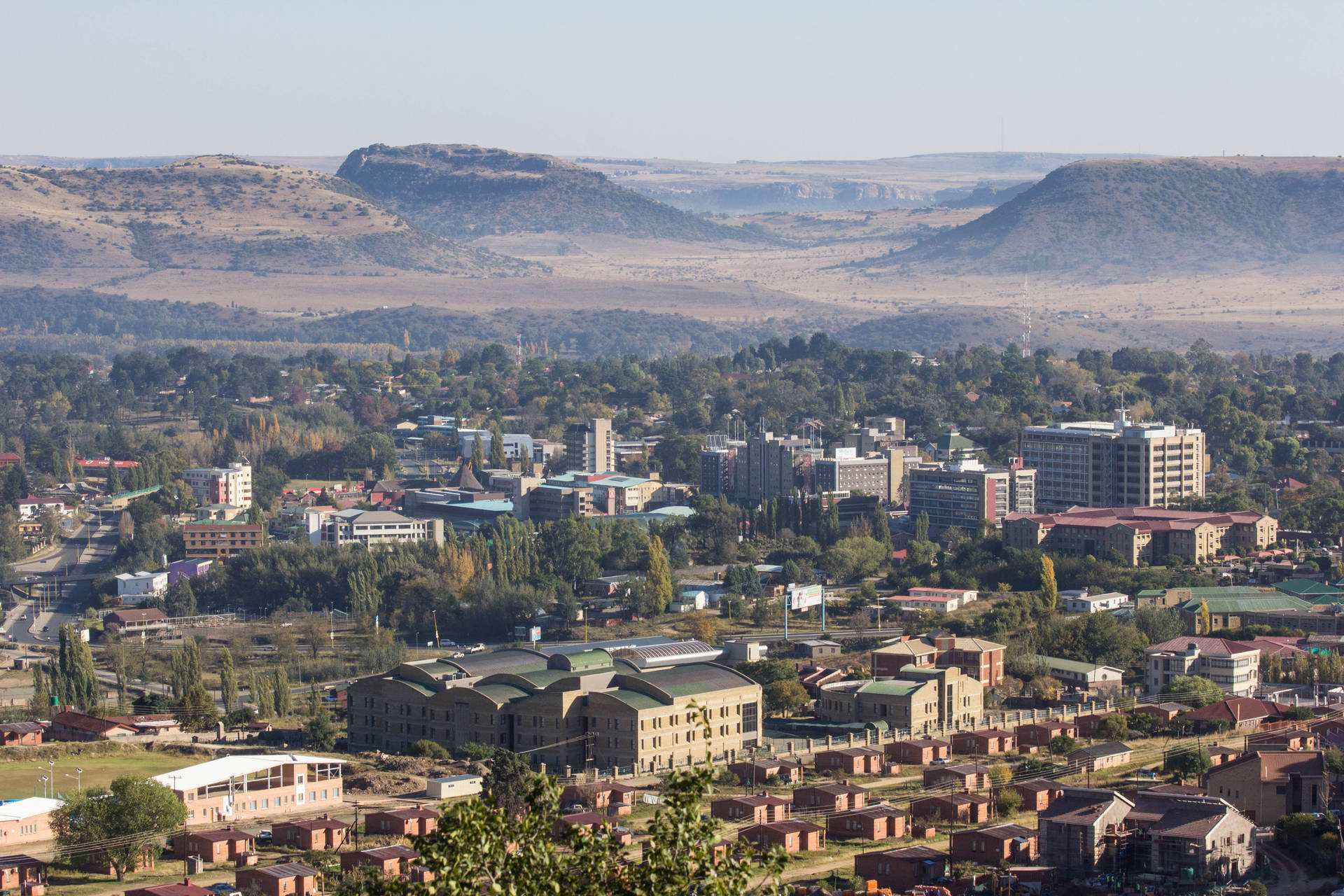 Lesotho Panorama Udskue Maseru skiftende udsigt Wallpaper