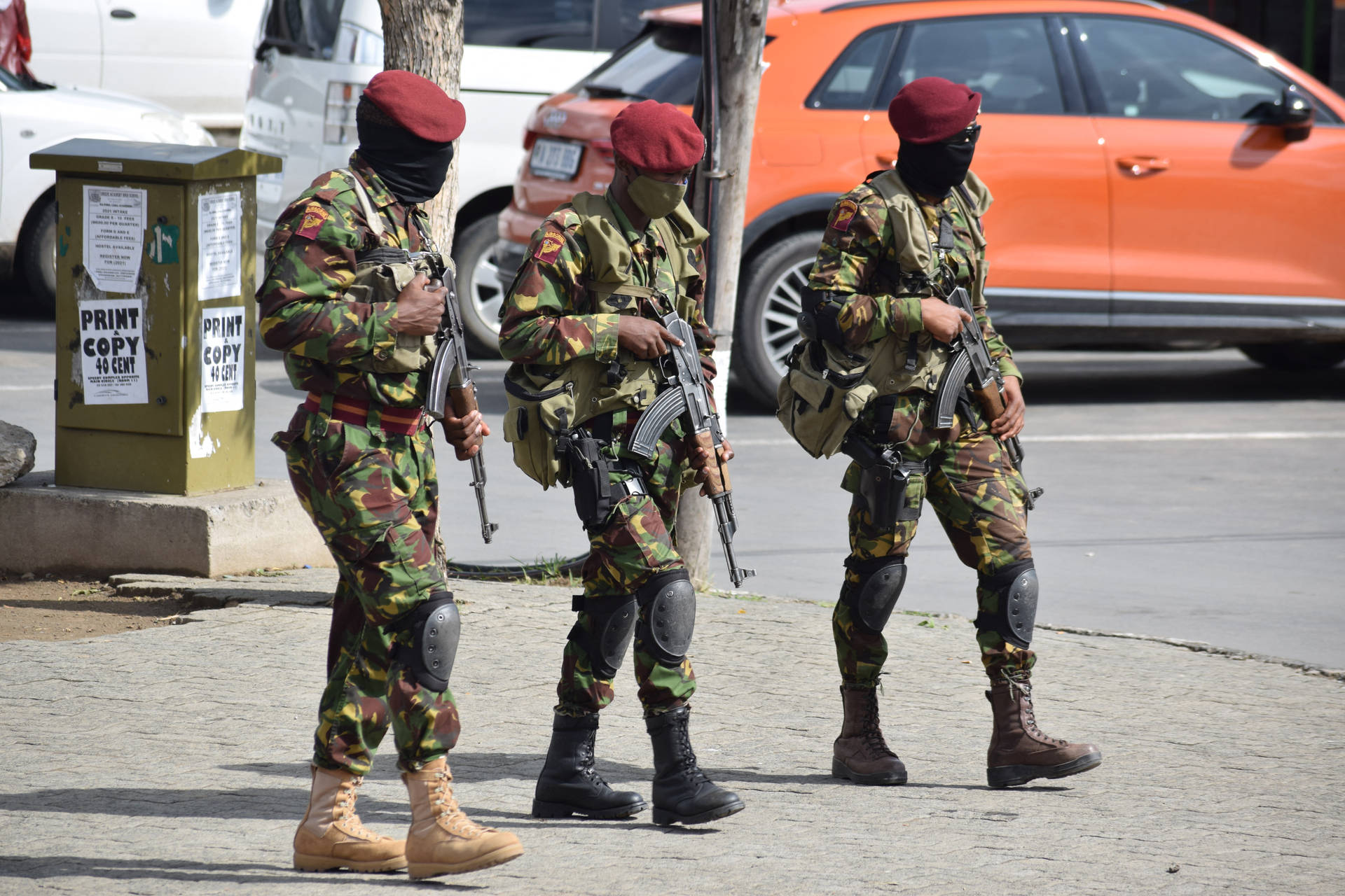 Lesothos soldater røde bærere Wallpaper