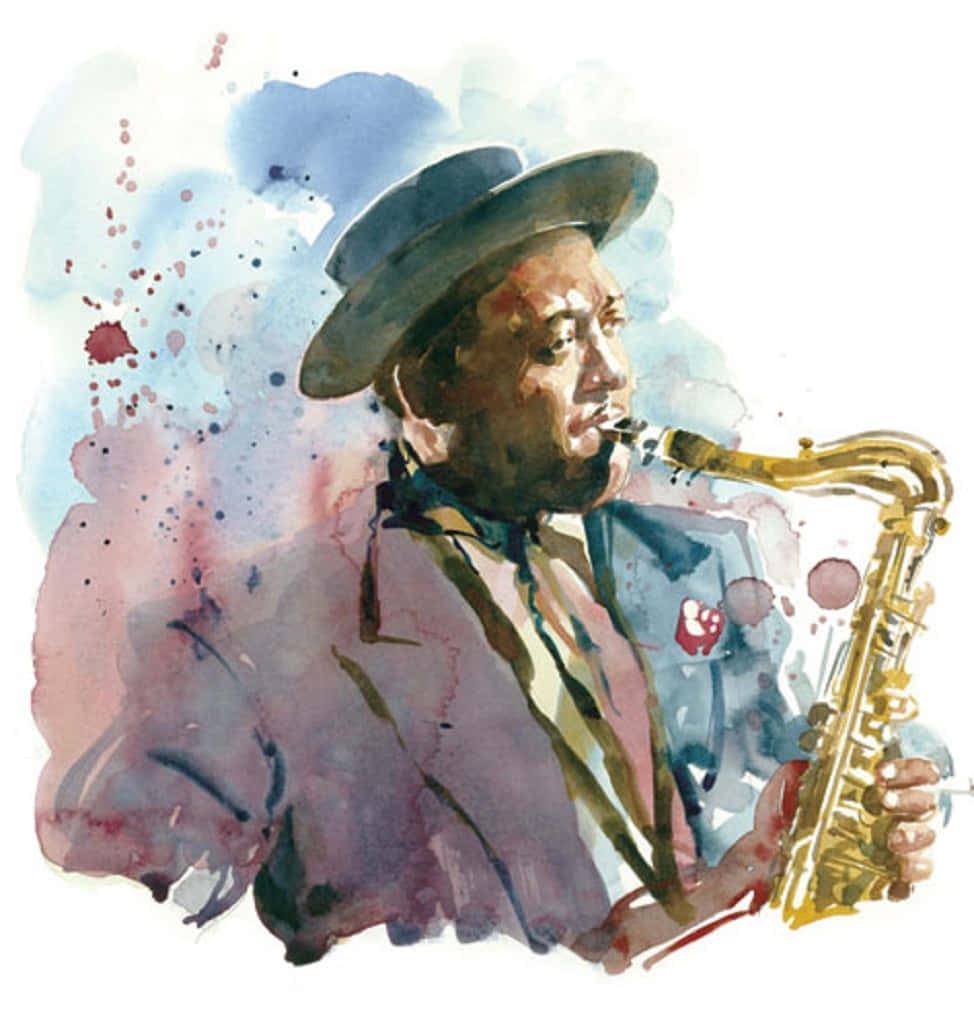 Lester Young Watercolor Painting Wallpaper