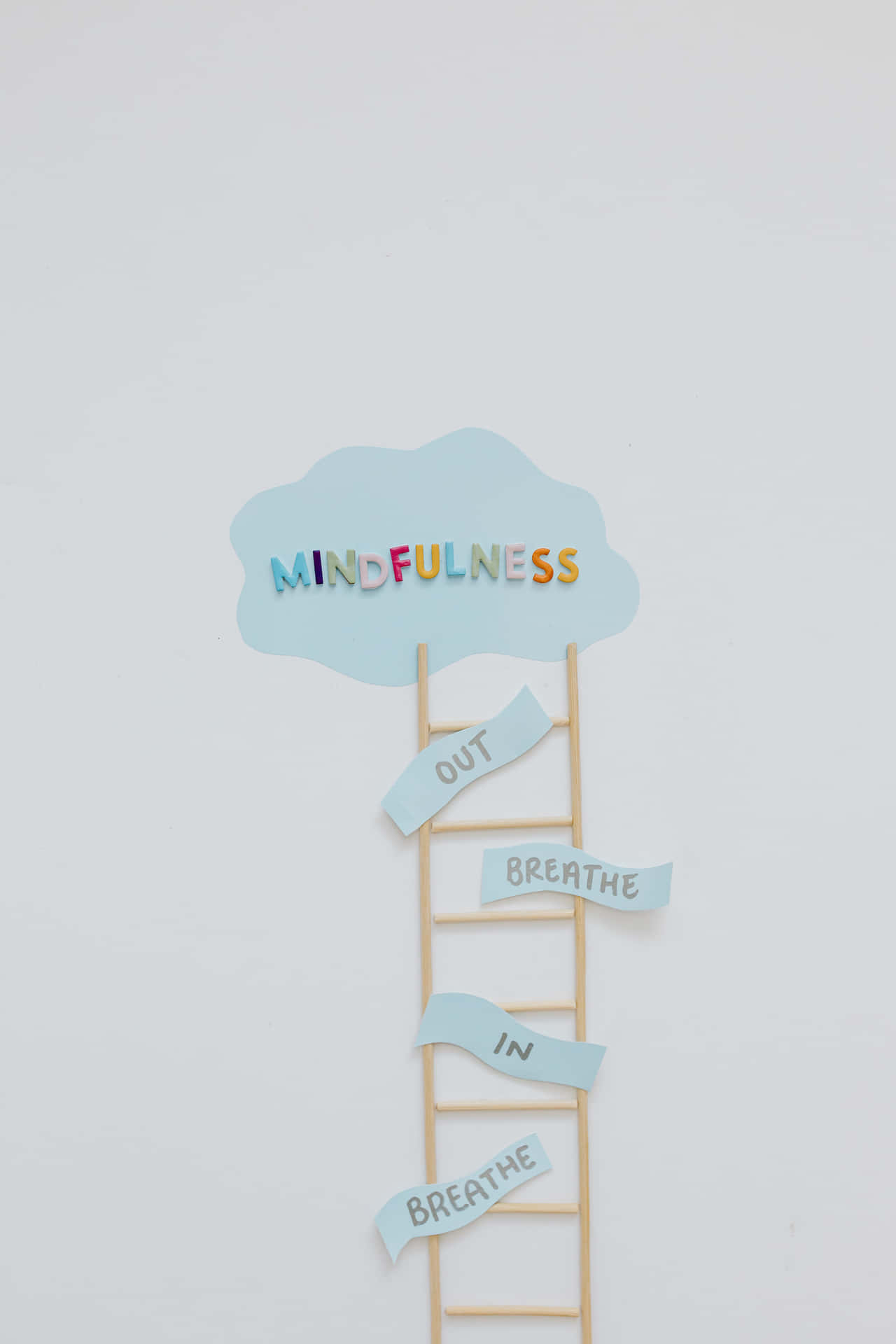 A Ladder With The Word Mindfulness On It Wallpaper