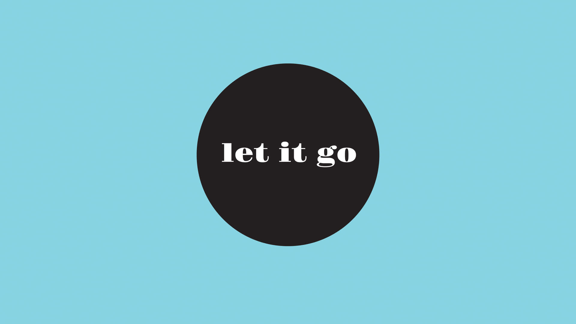 Let It Go - A Black And White Logo On A Blue Background Wallpaper