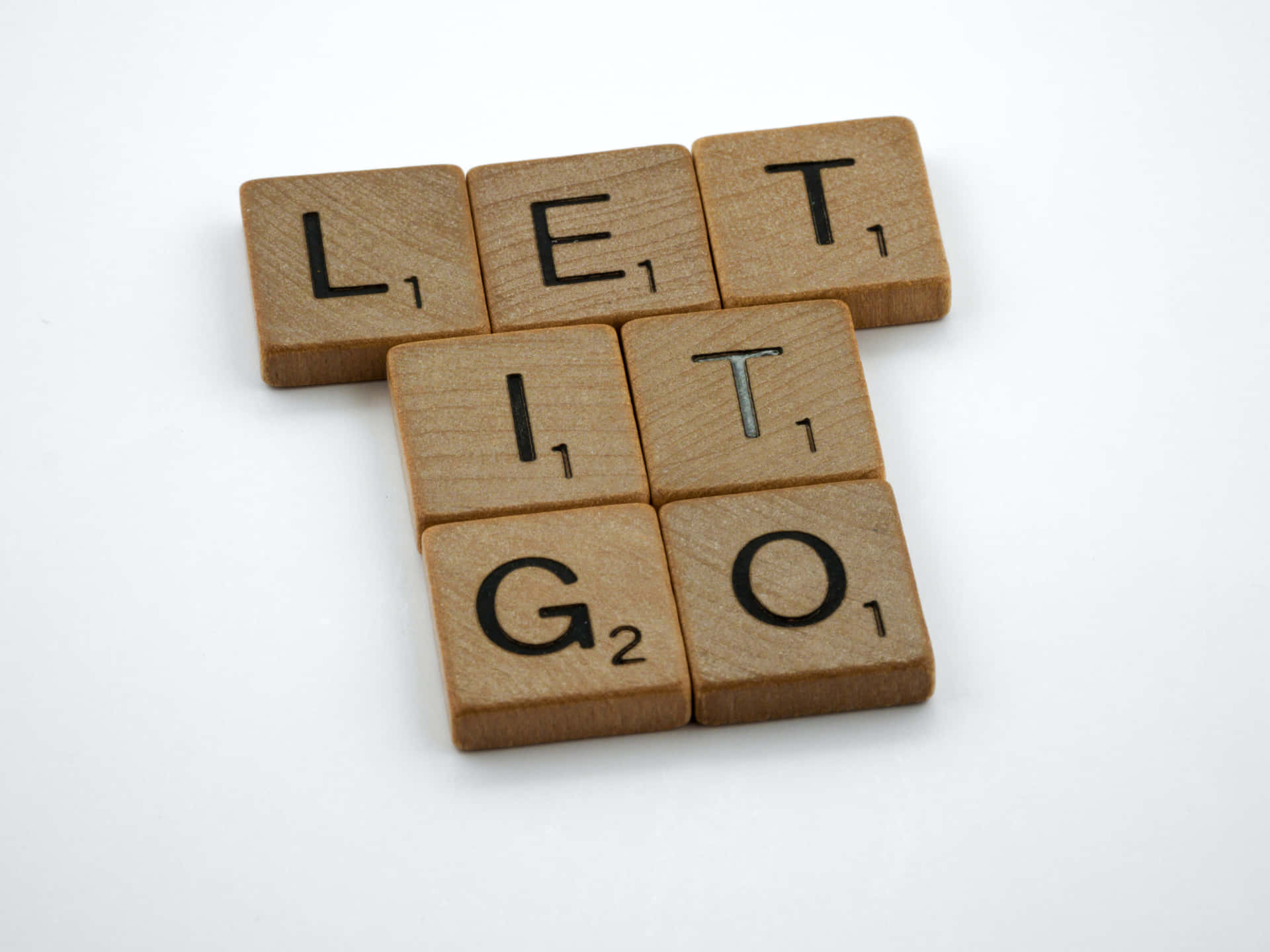 Motivational Scrabble Art - "Let It Go" Wallpaper