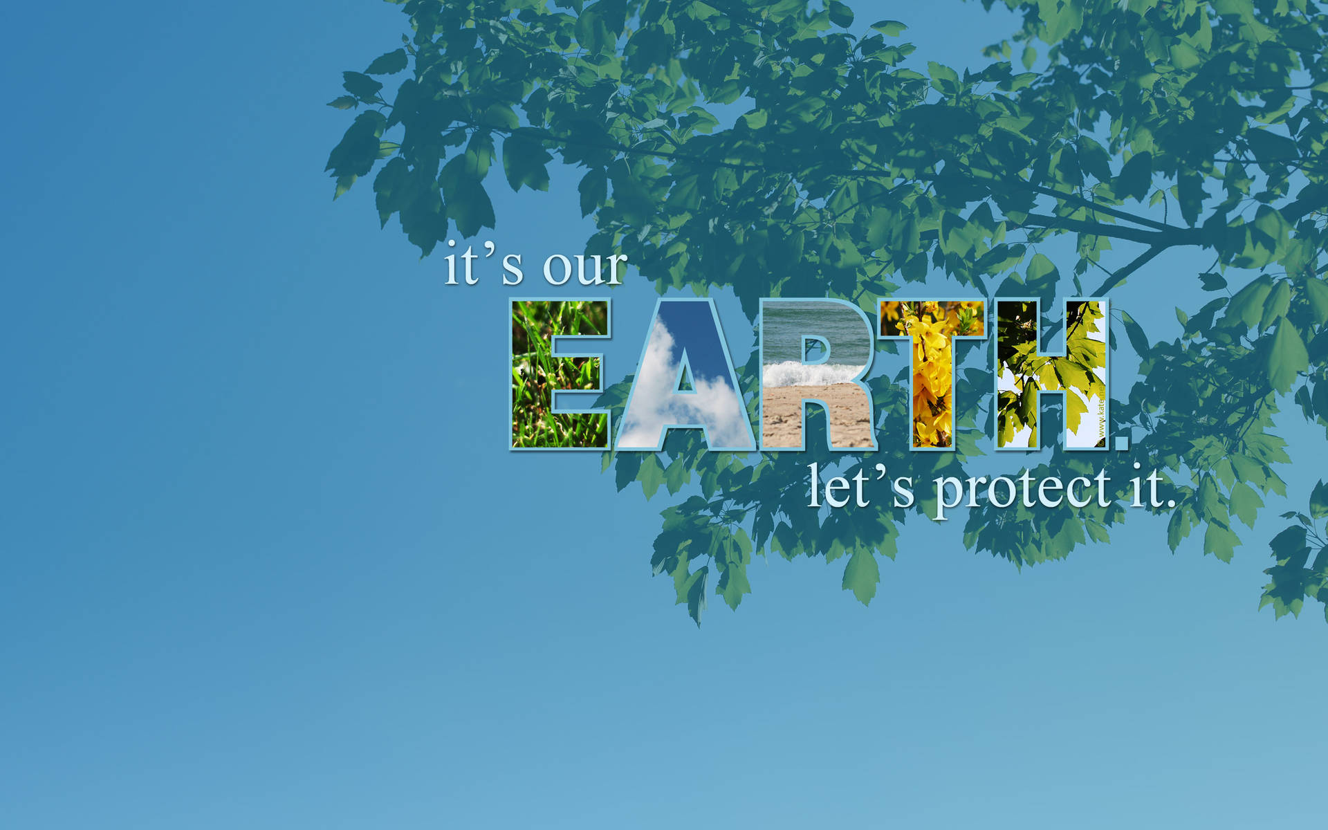Let's Protect Earth Day Slogan Wallpaper