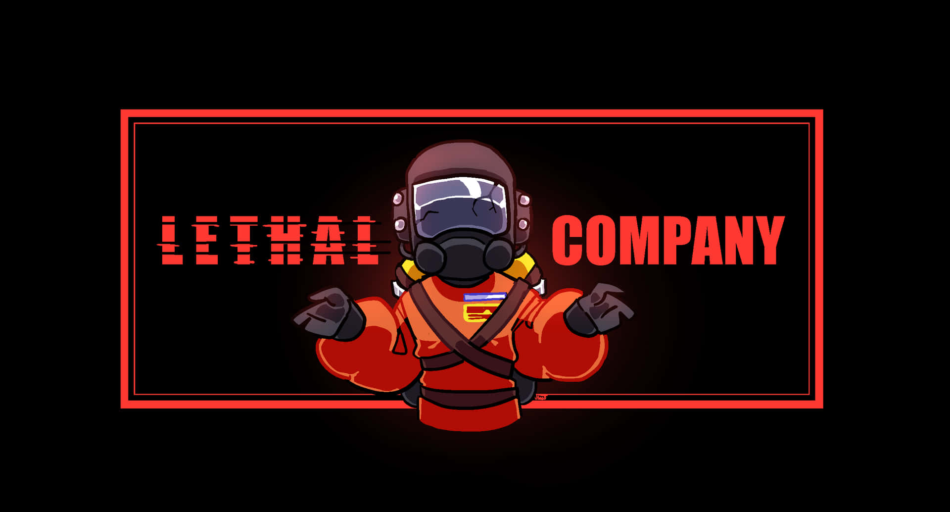 Lethal Company Logowith Character Wallpaper