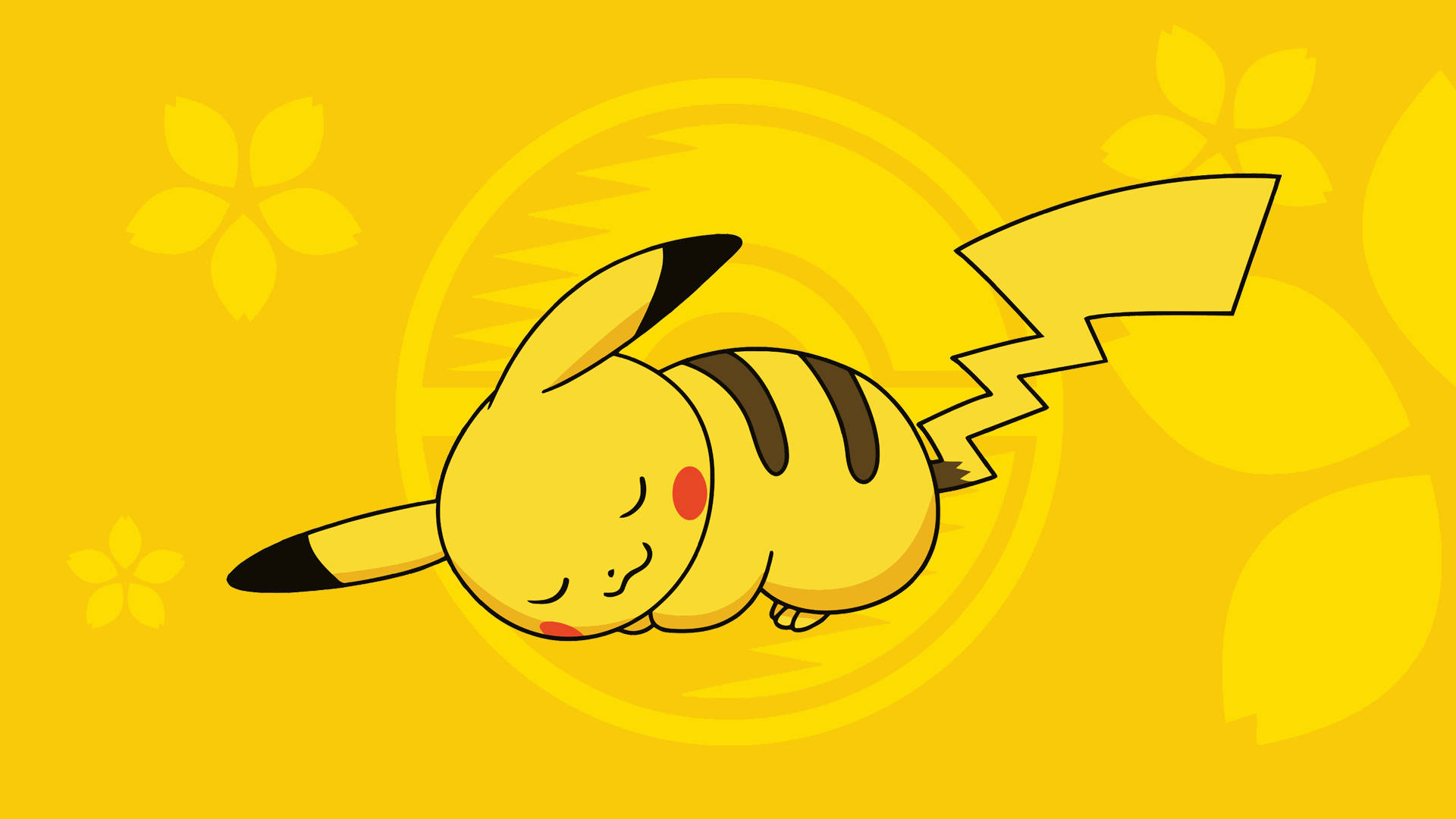 Lethargic Sleeping Pikachu Wallpaper