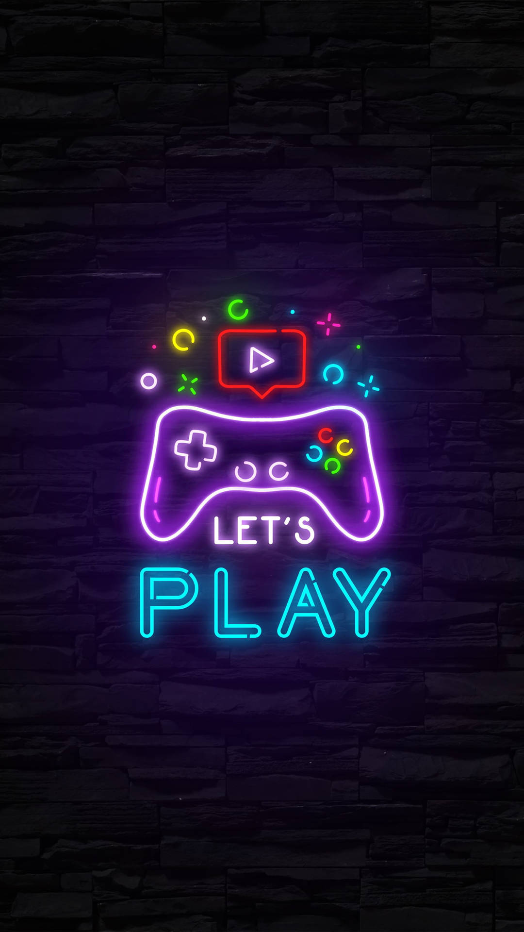 Let’s Play Neon Aesthetic Iphone Wallpaper