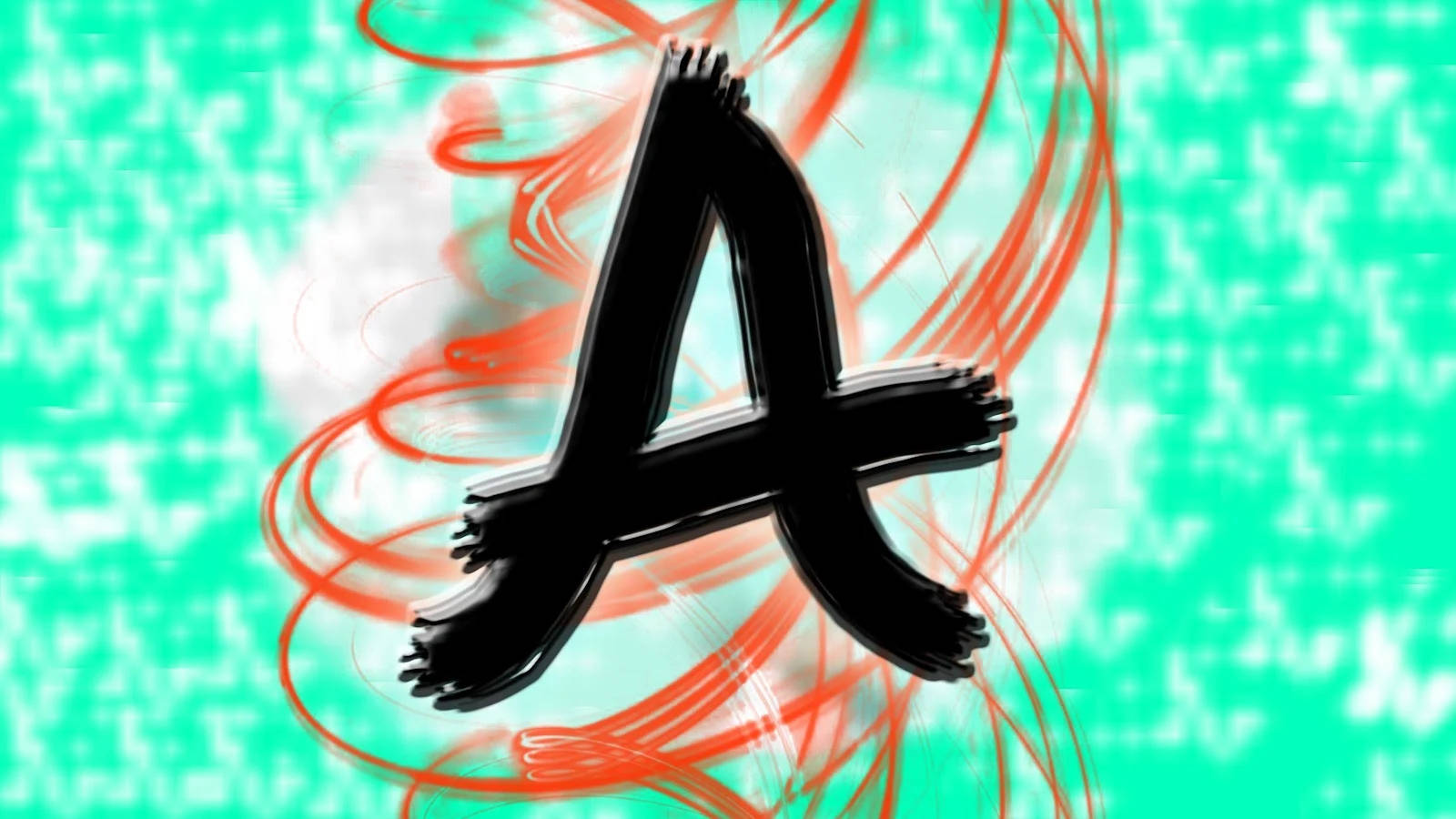 Letter A With Spiral Orange Line Picture