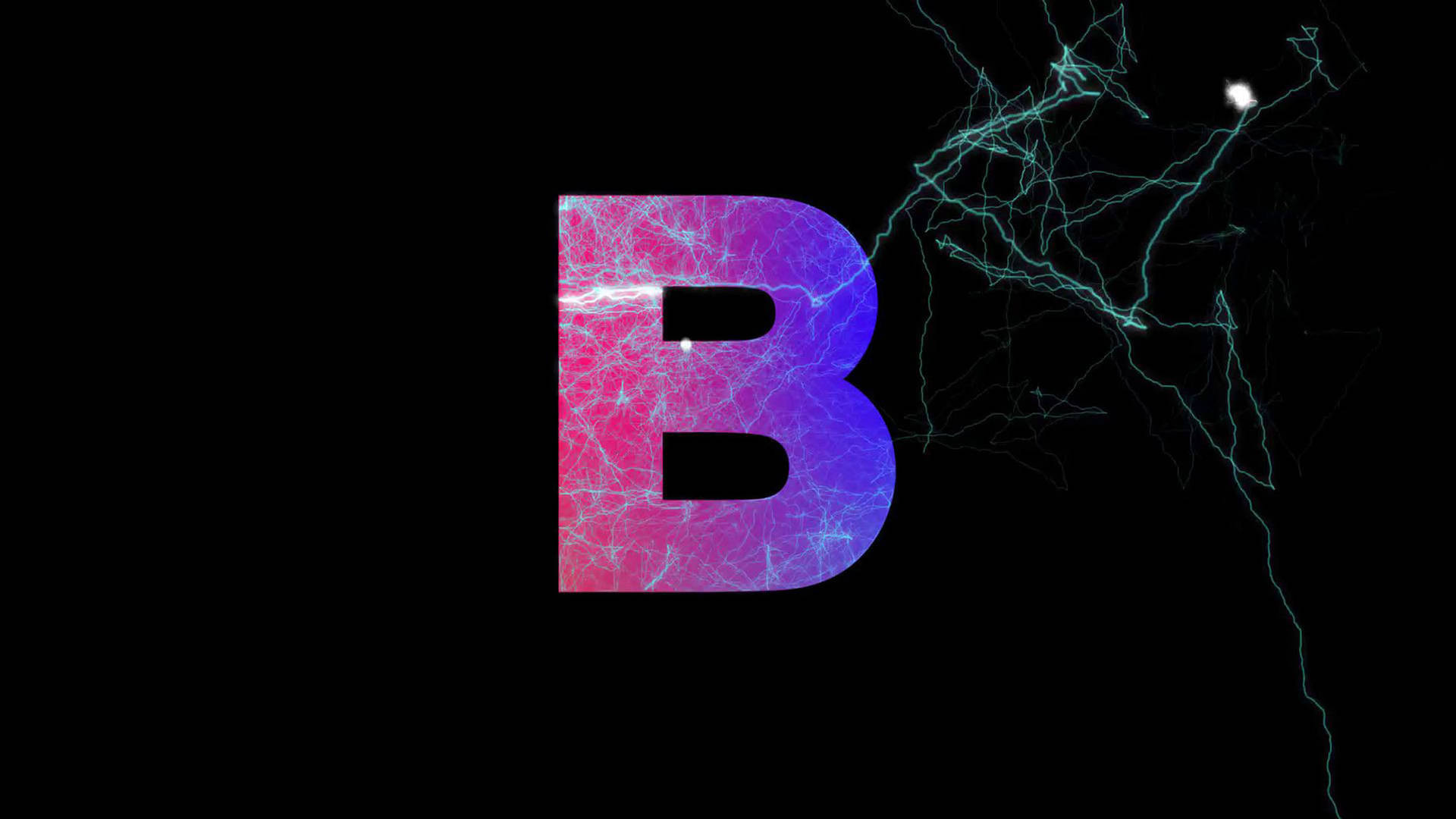 Letter B Lightning Design Wallpaper