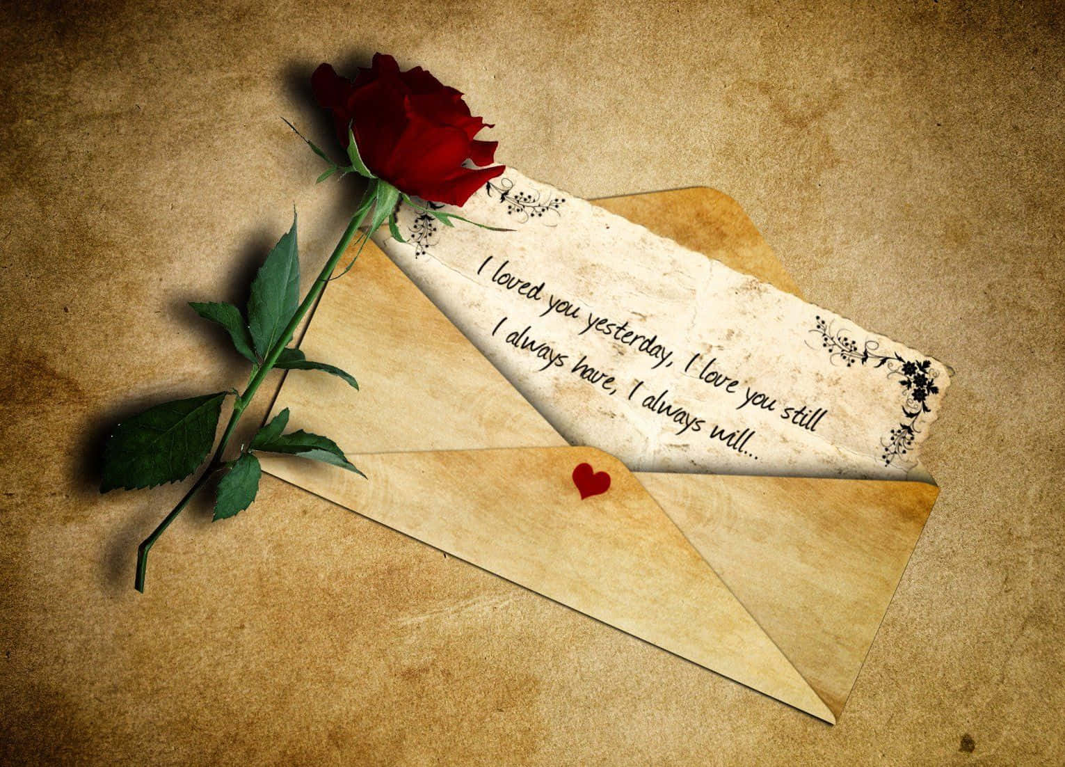 An Envelope With A Rose On It