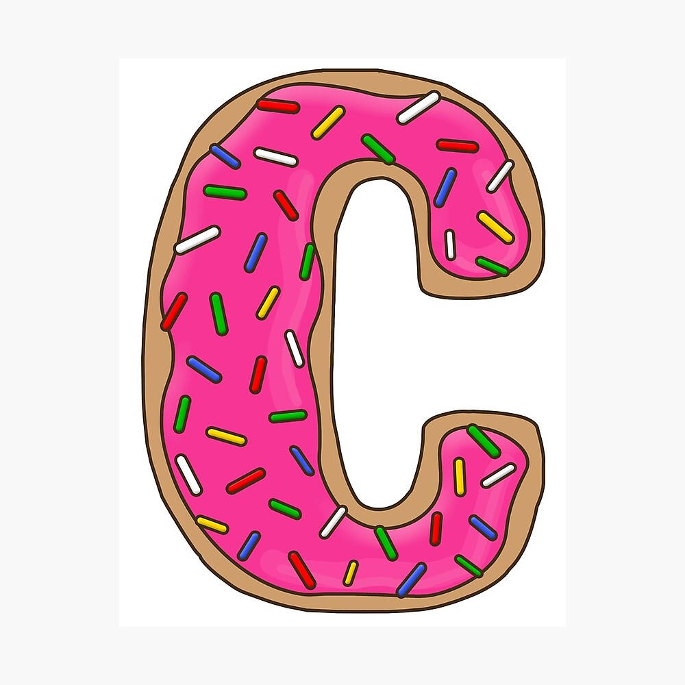 Letter C Doughnut With Candy Sprinkles