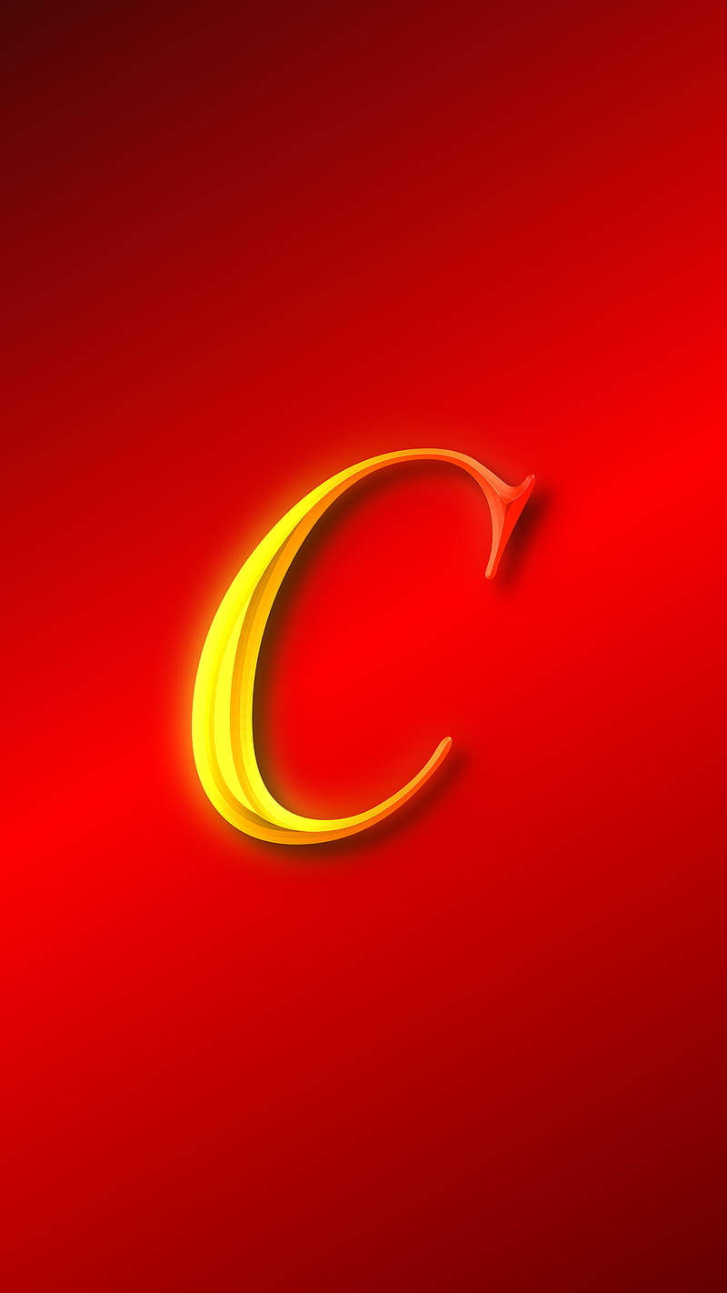 Letter C In Shiny Gold