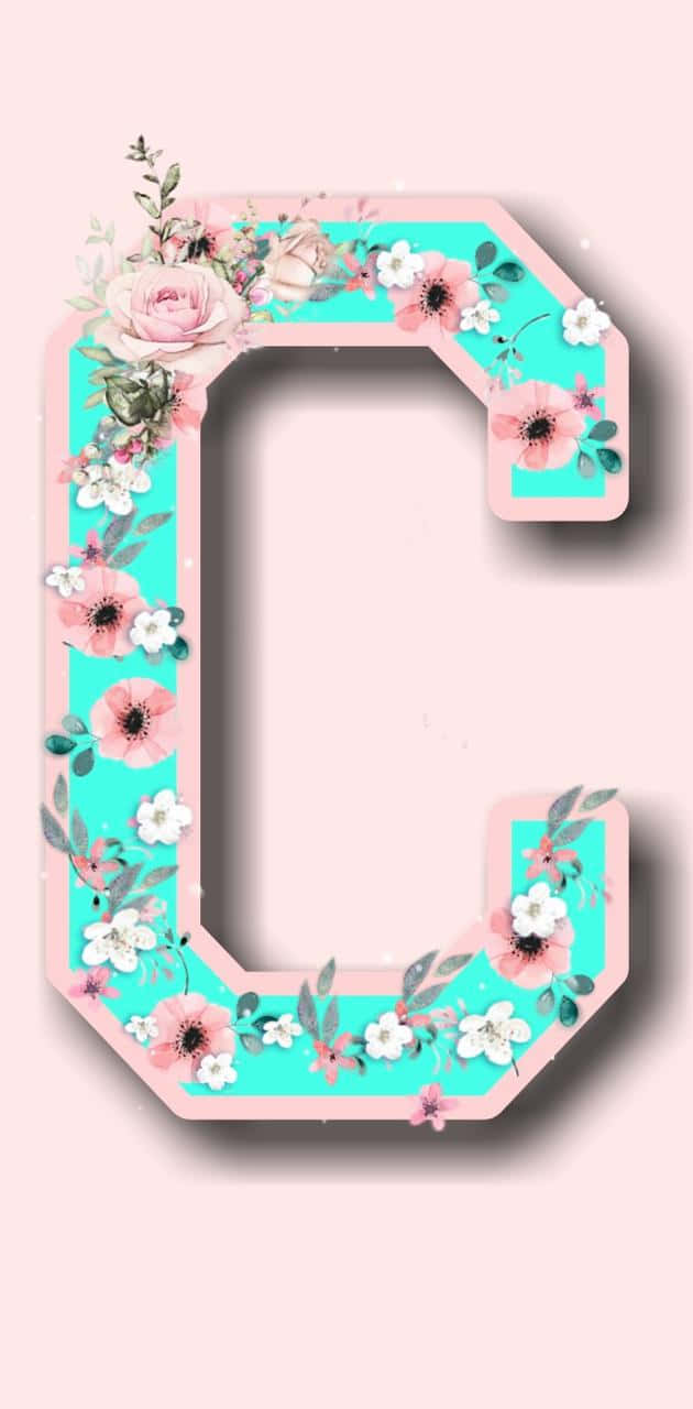 Letter C Initial With Floral Decoration Wallpaper