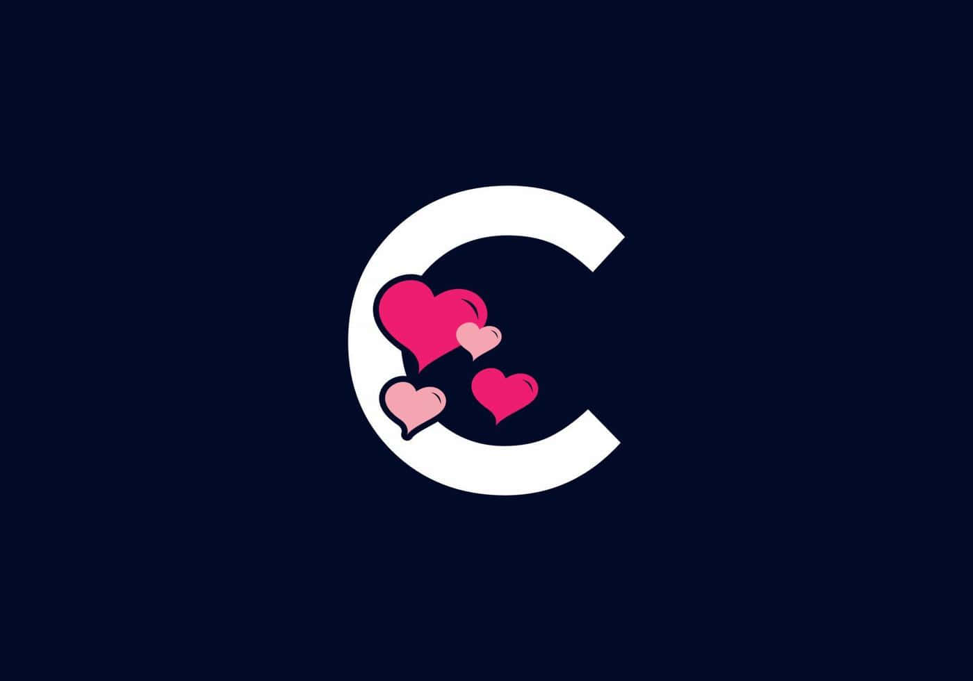 Letter C Initial With Hearts Wallpaper