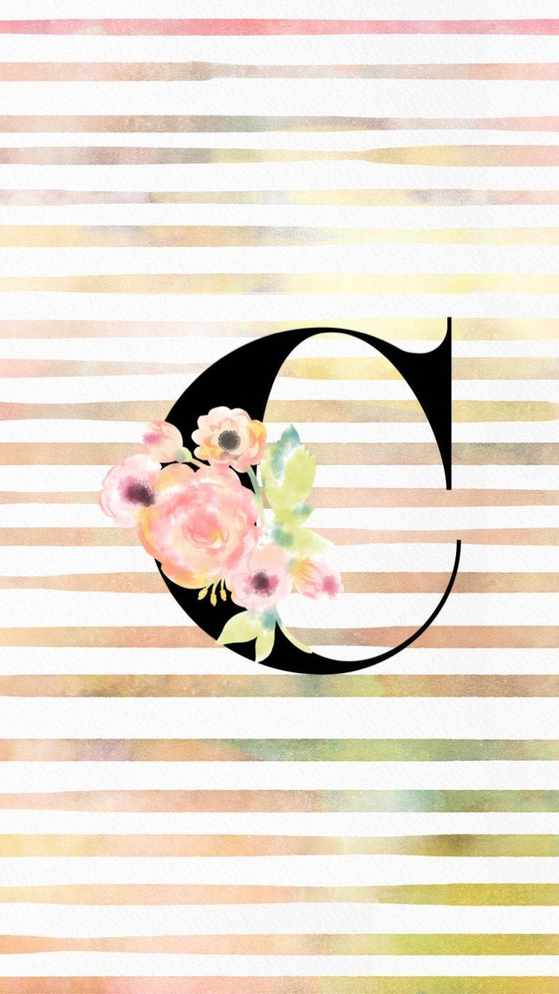 Letter C Painted With Flower
